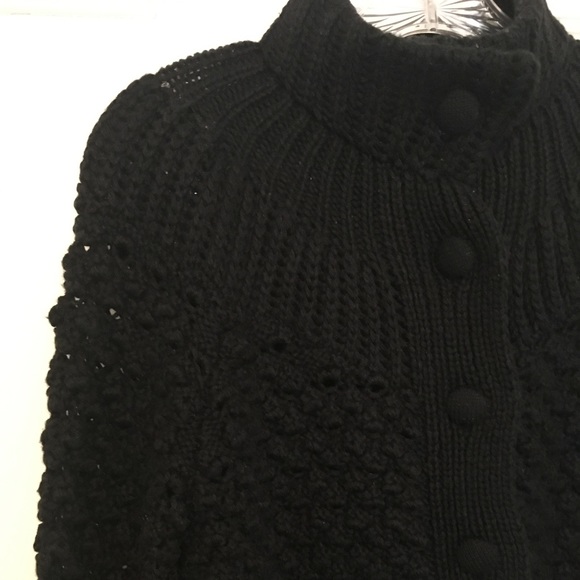 Moda International Black Button-up Wool Sweater - Picture 4 of 12